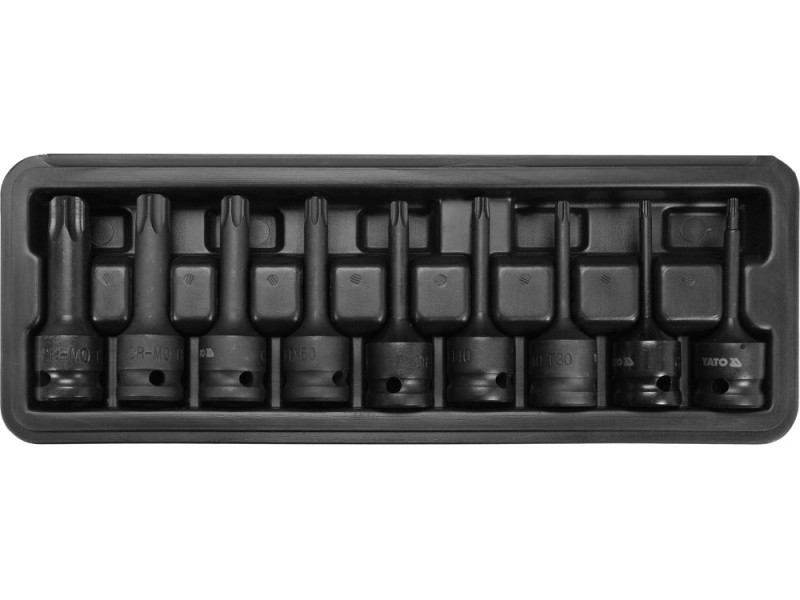 Набір головок торцевих ударних з насадками TORX YATO YT-10654, 1/2", 9 шт
