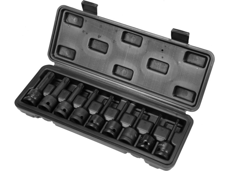 Набір головок торцевих ударних з насадками TORX YATO YT-10654, 1/2", 9 шт