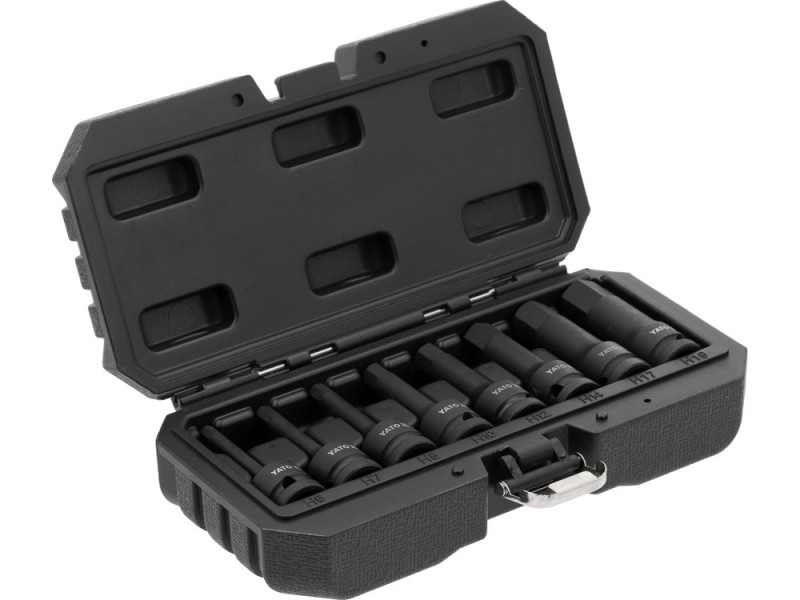 Набір головок торцевих ударних з насадками HEX YATO YT-1066, 1/2", 8 шт