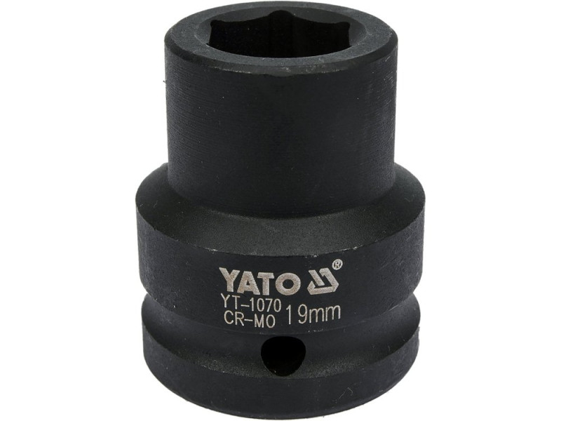 Головка торцевая ударная 3/4" 19 мм YATO YT-1070, 6-гранная, короткая