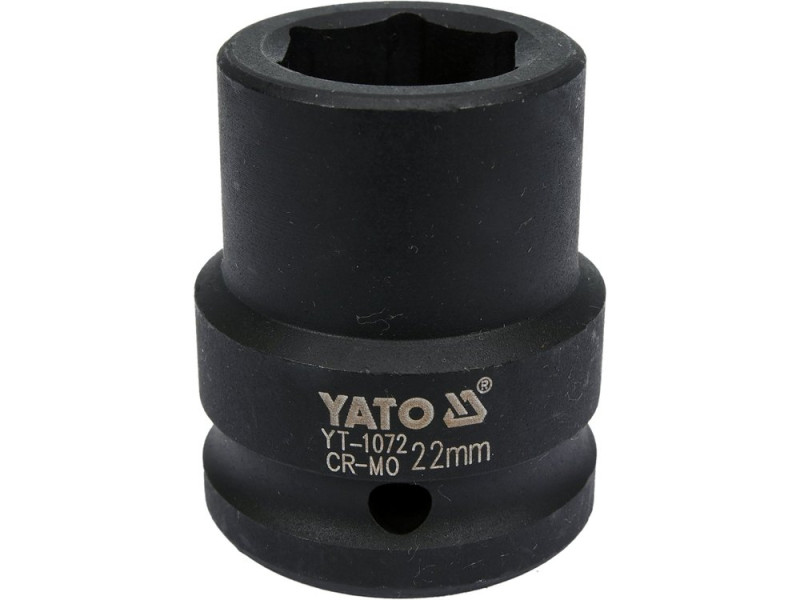 Головка торцева ударна 3/4" 22 мм YATO YT-1072, 6-гранна, коротка