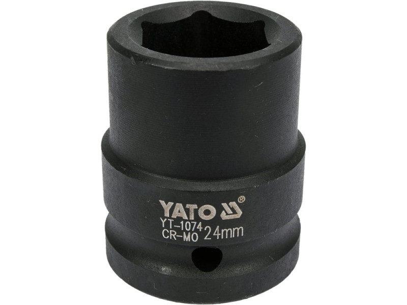 Головка торцева ударна 3/4" 24 мм YATO YT-1074, 6-гранна, коротка