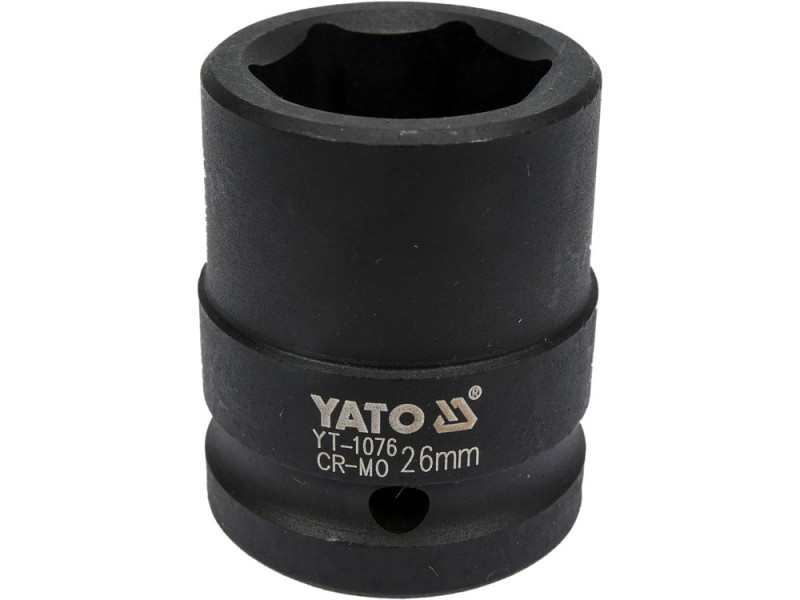 Головка торцевая ударная 6-гранная YATO: квадрат 3/4", М=26 мм, L=50 мм (YT-1076)
