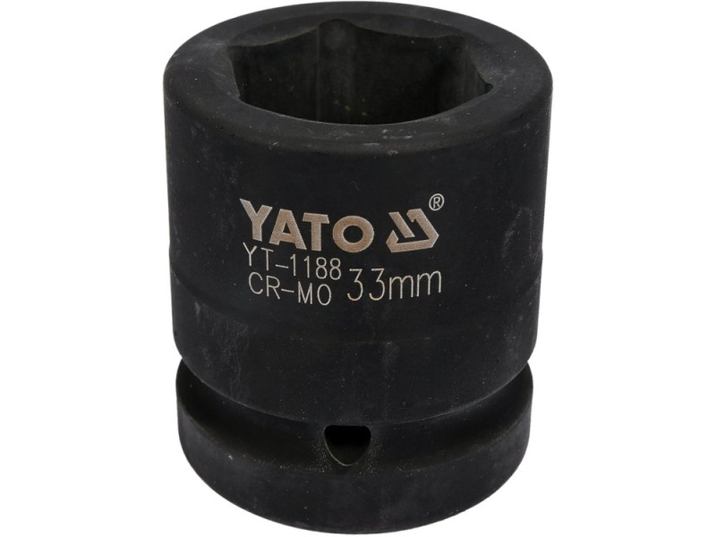 Головка торцевая ударная 1" 33 мм 6-гранная YATO YT-1188, короткая