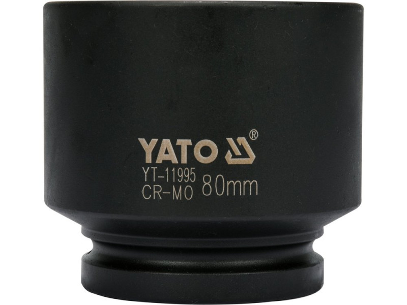 Головка торцева ударна 1" 80 мм 12-гранна YATO YT-11995, для маточин