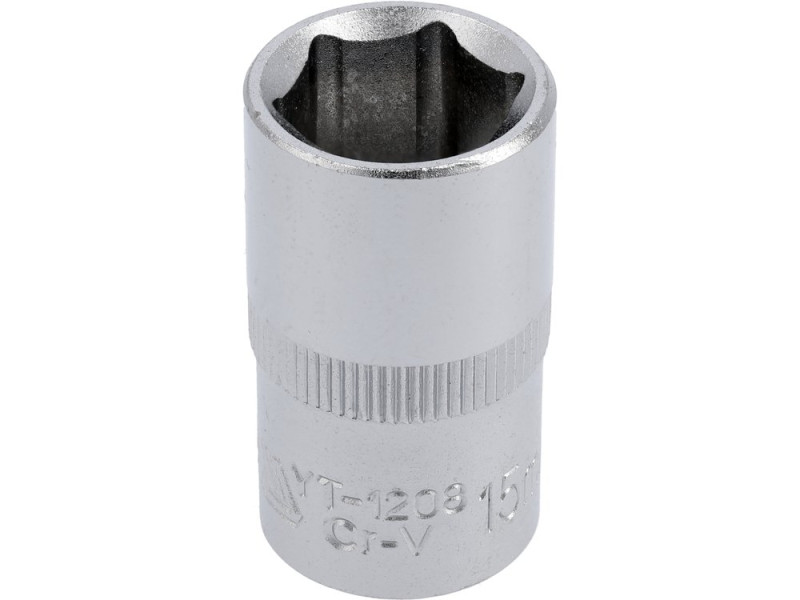 Головка торцева 1/2" 15 мм YATO YT-1208, 6-гранна, коротка