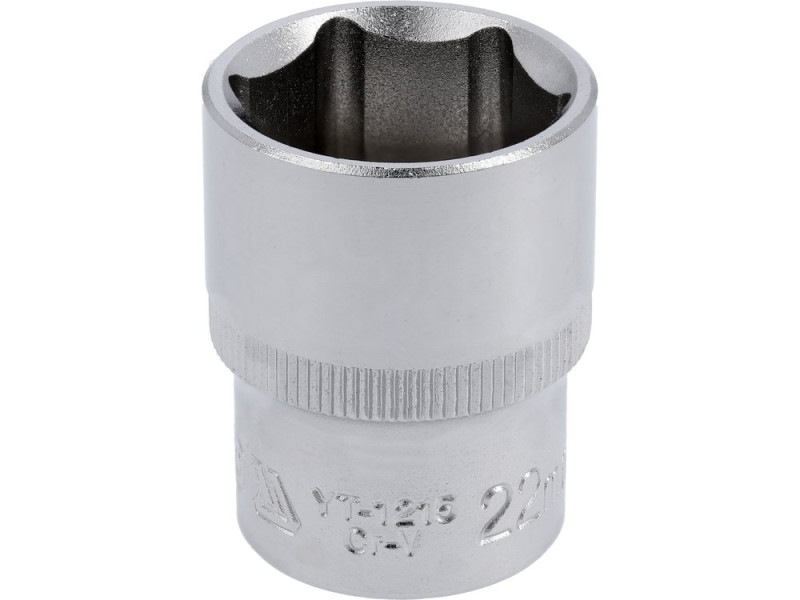 Головка торцева 1/2" 22 мм YATO YT-1215, 6-гранна, коротка