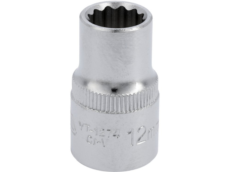 Головка торцева 12-гранна 1/2" 12 мм YATO YT-1274, коротка 38 мм