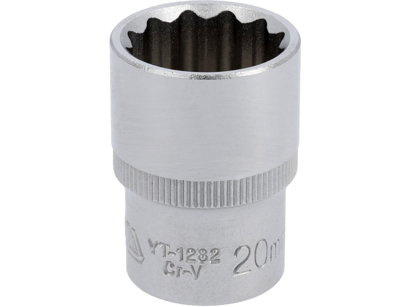 Головка торцевая 12-гранная 1/2" 20 мм YATO YT-1282, короткая 38 мм