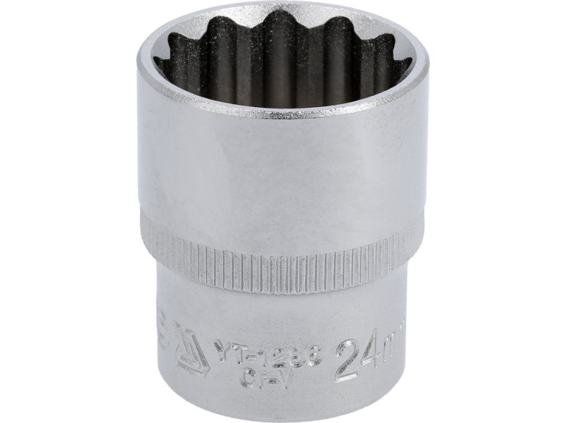 Головка торцева 1/2" 24 мм YATO YT-1286, 12-гранна, коротка