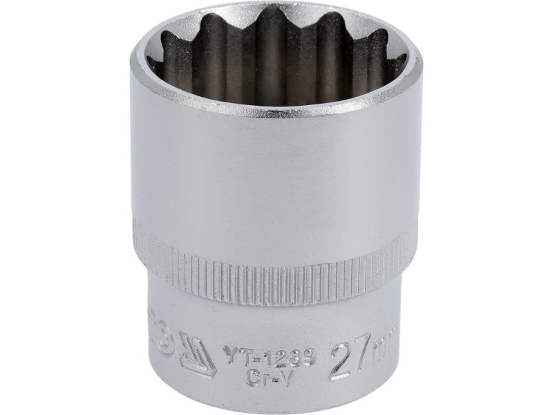 Головка торцева 1/2" 27 мм YATO YT-1289, 12-гранна, коротка
