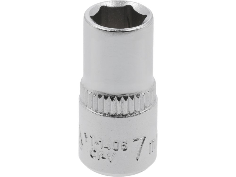 Головка торцева 6-гранна 1/4" 7 мм YATO YT-1406, коротка 25 мм