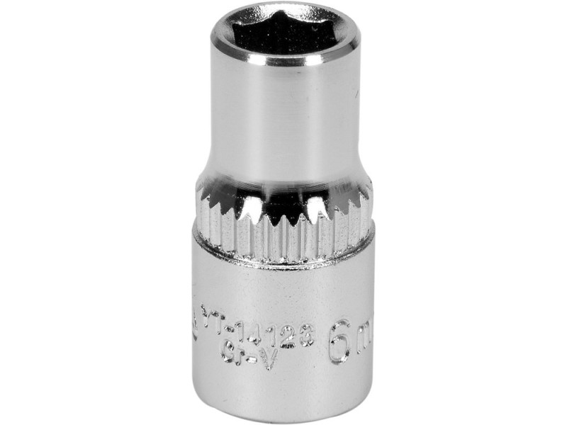 Головка торцева 6-гранна YATO : квадрат 1/4", М6, CrV (YT-14123)