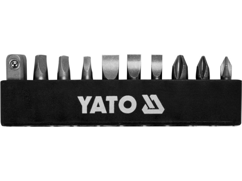 Набор бит с трещоточной отверткой YATO YT-14390, 11 шт