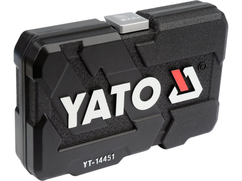 Набір головок торцевих YATO : CrV, квадрат 1/4", M 4-13 мм з інструментами. 23 шт. (YT-14451)