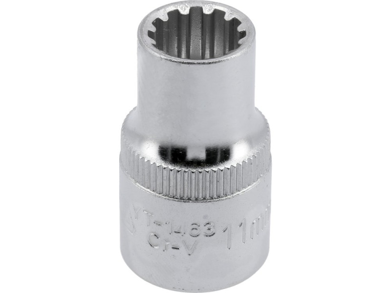Головка торцева 1/2" 11 мм Spline YATO YT-1463, CrV, довжина 38 мм