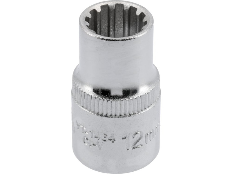 Головка торцева 1/2" 12 мм Spline YATO YT-1464, CrV, довжина 38 мм