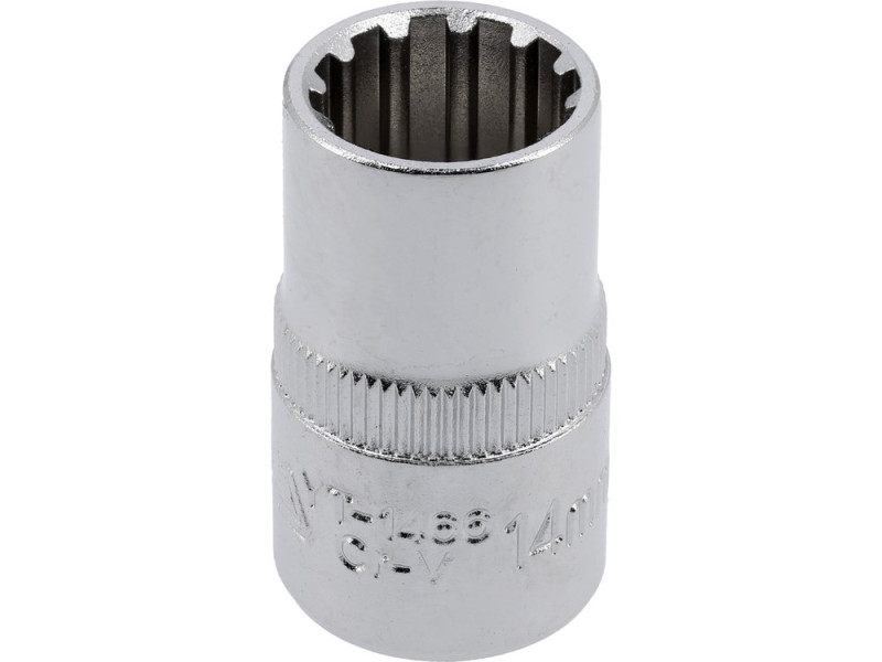 Головка торцева 1/2" 14 мм Spline YATO YT-1466, CrV, довжина 38 мм