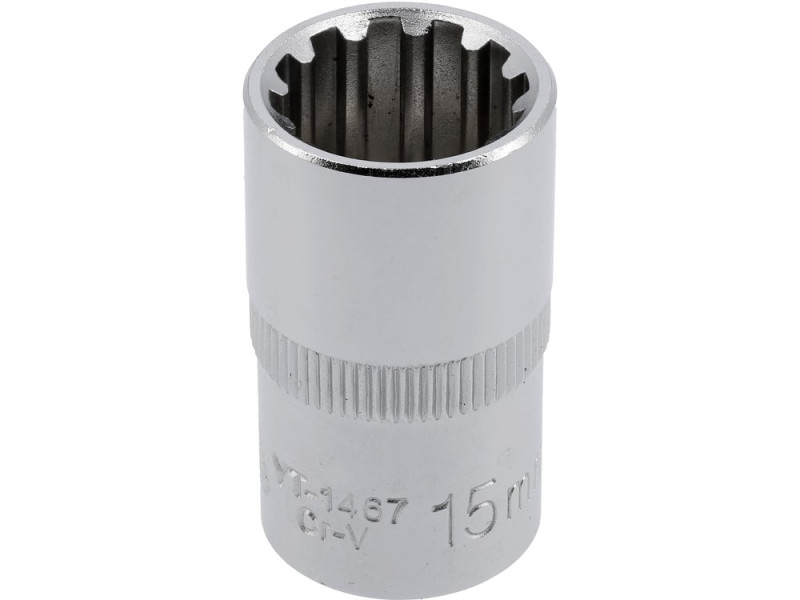 Головка торцева 1/2" 15 мм Spline YATO YT-1467, CrV, довжина 38 мм