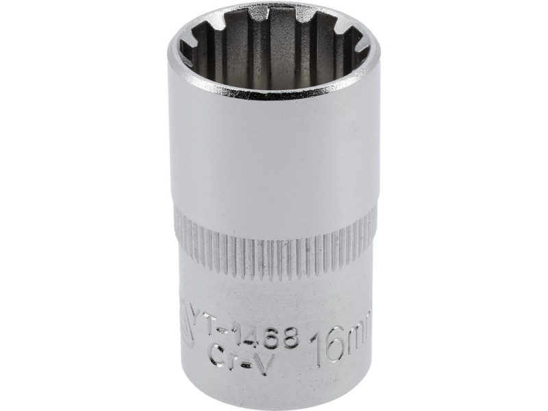 Головка торцева 1/2" 16 мм Spline YATO YT-1468, CrV, довжина 38 мм