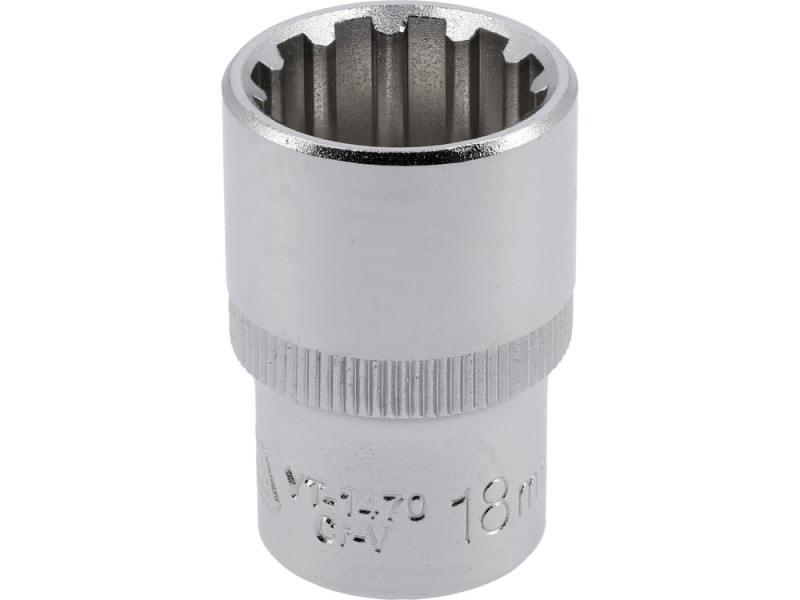 Головка торцева Spline 1/2" 18 мм YATO YT-1470, 12-гранна