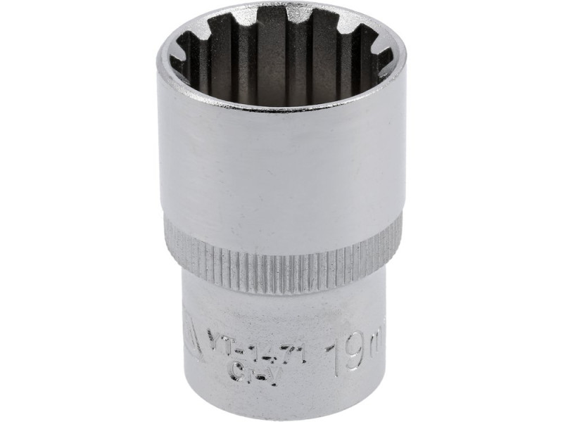 Головка торцева Spline 1/2" 19 мм YATO YT-1471, 12-гранна