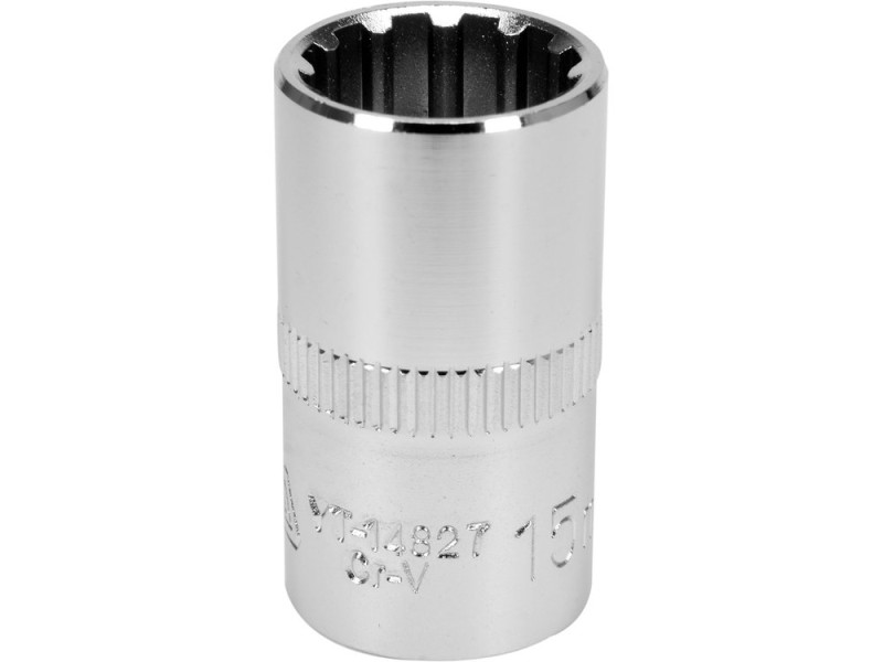 Головка торцевая 1/2" 15 мм Spline YATO YT-14827, CrV, длина 38 мм