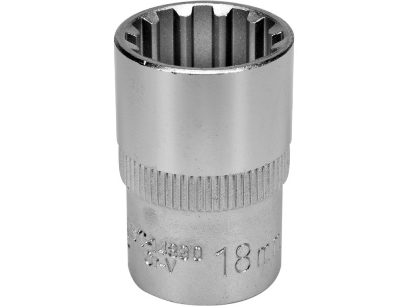 Головка торцевая 1/2" 18 мм Spline YATO YT-14830, CrV, длина 38 мм