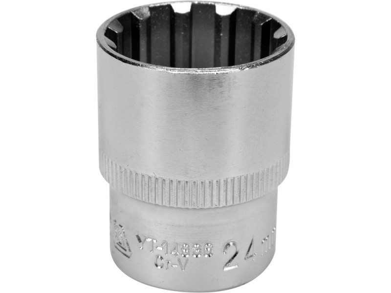 Головка торцева 1/2" 24 мм Spline YATO YT-14836, CrV, довжина 38 мм