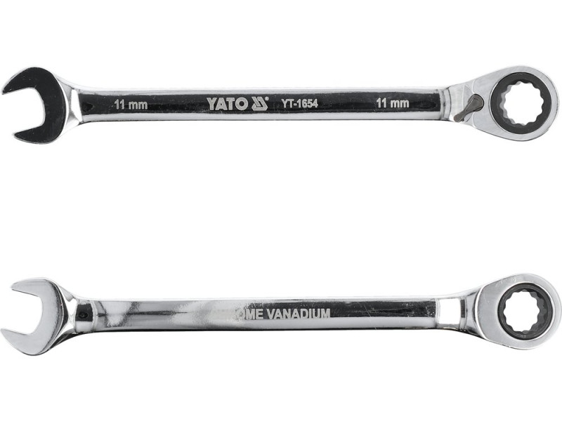 Ключ комбінований з тріскачкою 11 мм YATO YT-1654, 72 зуби, 165 мм, реверс