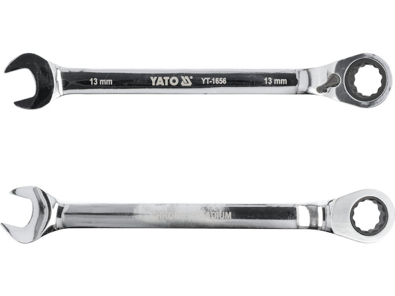 Ключ комбинированный с трещоткой 13 мм YATO YT-1656, 72 зуба, 180 мм, реверс