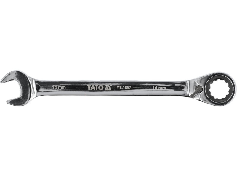 Ключ комбинированный с трещоткой 14 мм YATO YT-1657, 72 зуба, 190 мм, реверс