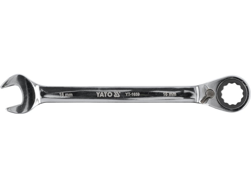 Ключ комбінований з тріскачкою 16 мм YATO YT-1659, 72 зуби, 210 мм, реверс