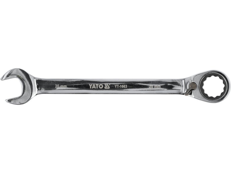 Ключ комбінований з тріскачкою 20 мм YATO YT-1663, 72 зуби, 245 мм, реверс