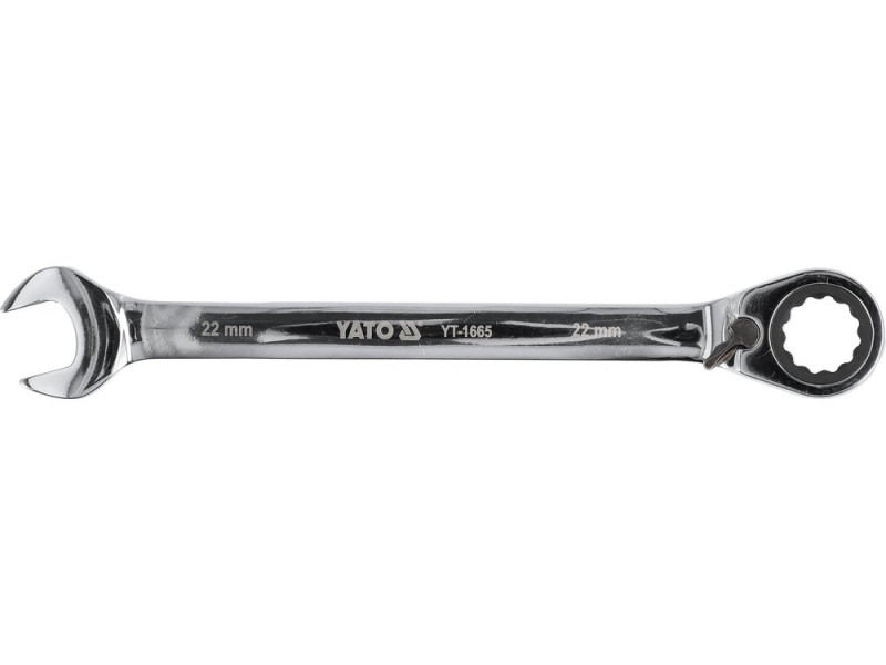 Ключ комбинированный с трещоткой 22 мм YATO YT-1665, 72 зуба, 290 мм, реверс
