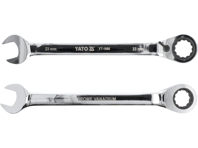 Ключ комбінований з тріскачкою 23 мм YATO YT-1666, 72 зуби, 290 мм, реверс
