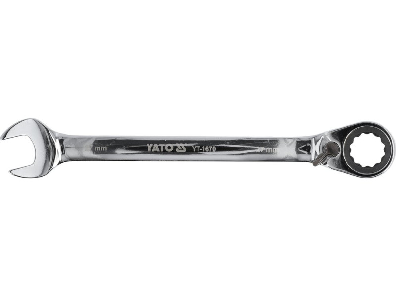 Ключ комбінований з тріскачкою 27 мм YATO YT-1670, 72 зуби, 360 мм, реверс