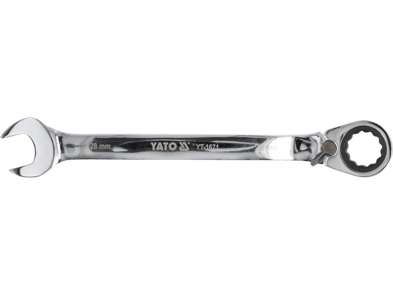 Ключ комбінований з тріскачкою 28 мм YATO YT-1671, 72 зуби, 360 мм, реверс