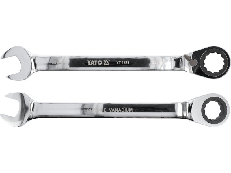 Ключ комбінований з тріскачкою 32 мм YATO YT-1673, 72 зуби, 420 мм, реверс