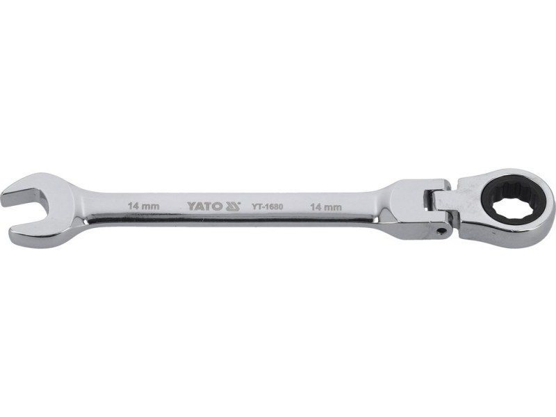 Ключ комбинированный с трещоткой YATO YT-1680, 14 мм, 72 зуба, кардан