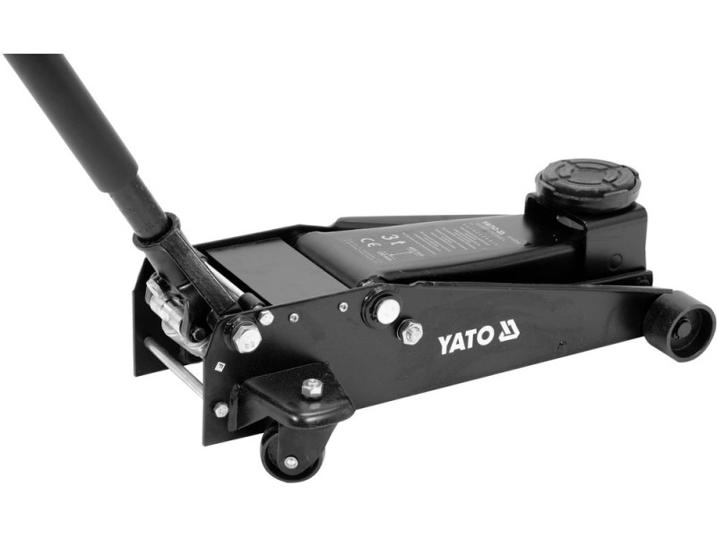 Домкрат гідравлічний підкатний YATO: навантаження- 3 т, межі підйому- 130- 465 мм (YT-17214)