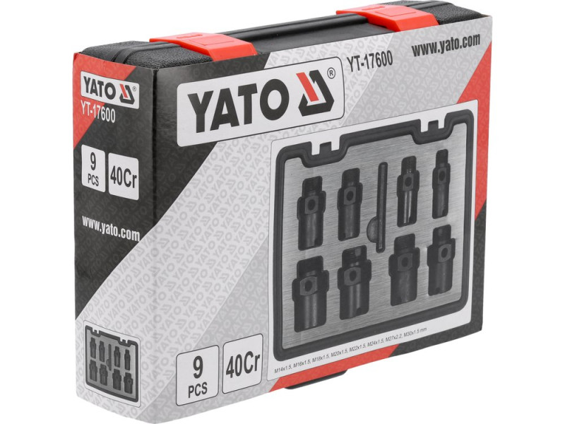 Набір для ремонту різьби M14-M30 YATO YT-17600, 9 шт, 40Cr