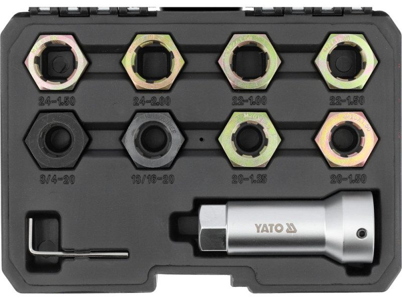 Набор для восстановления резьбы приводных валов YATO YT-17605, 10 шт