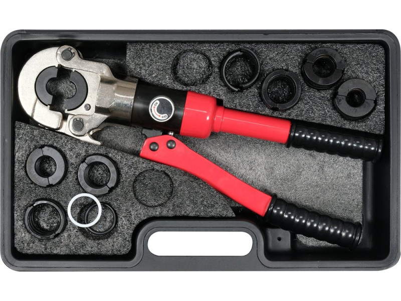Пресс гидравлический для PEX-AL-PEX YATO YT-21758, 10 т, набор 9 шт