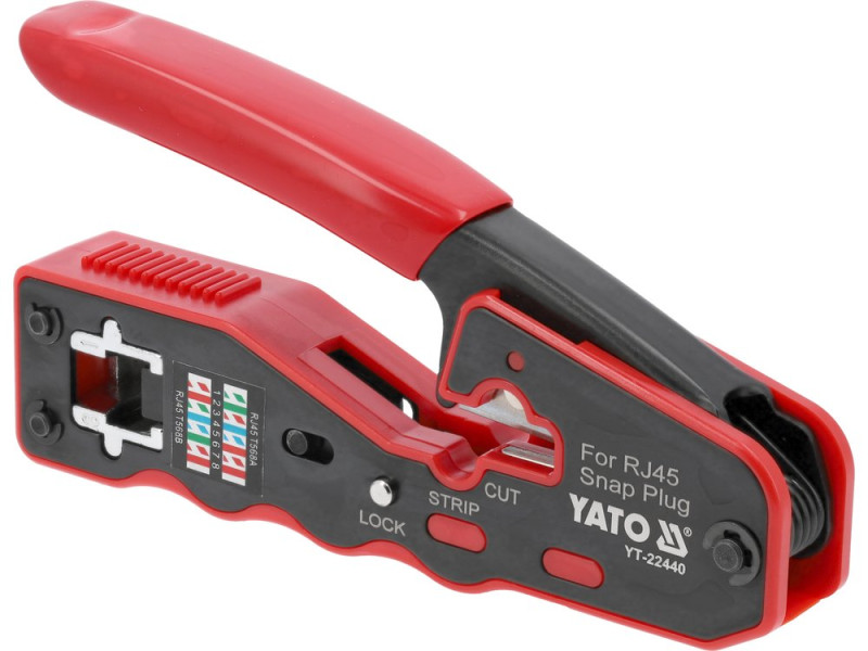 Клещи для обжима RJ45 проходные YATO YT-22440, 135 мм