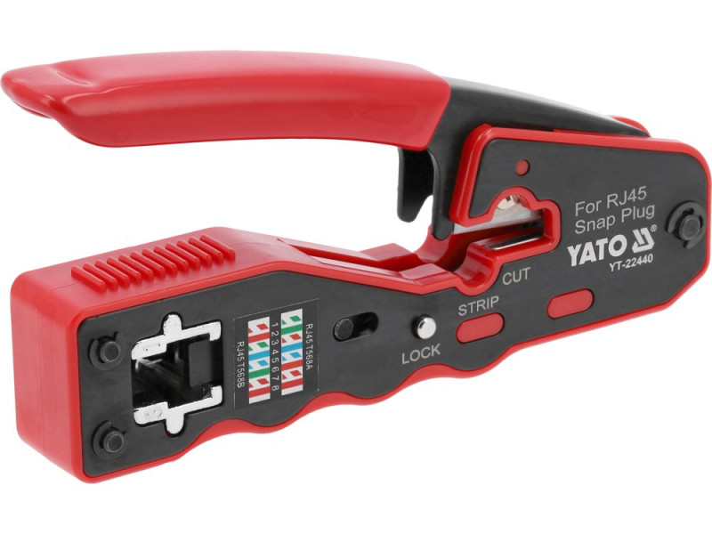 Клещи для обжима RJ45 проходные YATO YT-22440, 135 мм
