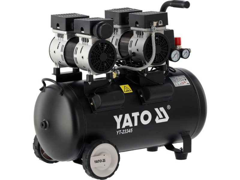 Компрессор безоливной сетевой YATO 230В, 1500Вт, давление ≤8Bar, под. воздух-280 л/мин, ресивер-50л