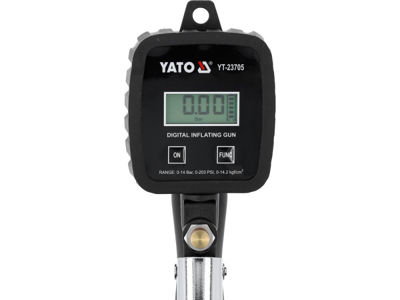 Пистолет для накачки шин цифровой YATO YT-23705, LCD, до 1,2 МПа