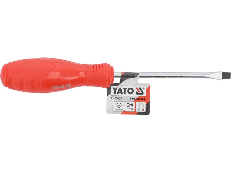 Викрутка шліцева SL5x100 YATO YT-25653, CrV 6150