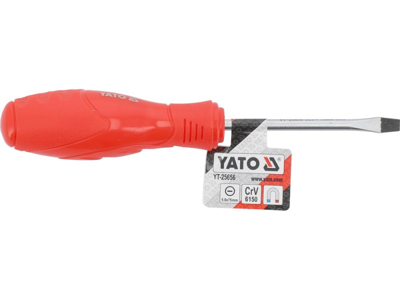 Викрутка шліцева SL5x75 YATO YT-25656, CrV 6150